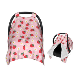 Muishi Strawberry Flowers car seat canopy shields baby from sun and breeze