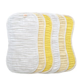 MUKIN six-pack burp cloths in gradient yellow, ultra-soft and highly absorbent for spit-up