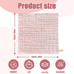 MUKIN baby washcloths, light pink and white, soft and absorbent