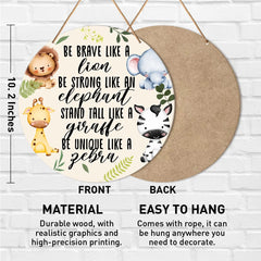 Muktoujaumai wooden safari wall decor showcases natural texture for charming kids rooms.