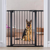 Mumeasy 36in dog gate demonstrates sturdy height for effective pet containment in doorways.