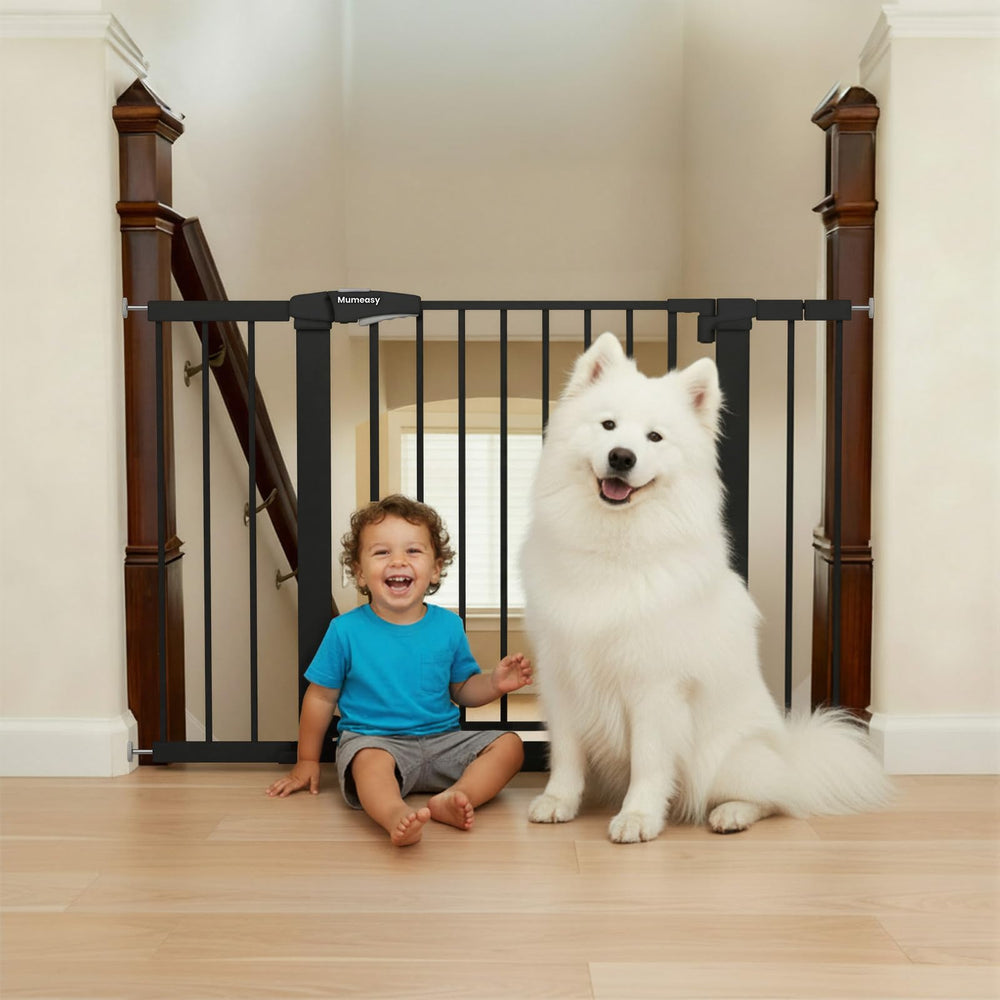 Mumeasy baby gate 36 inch extra tall for wide openings and stairs