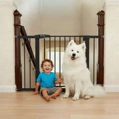 Mumeasy baby gate 36 inch extra tall for wide openings and stairs