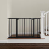 Mumeasy baby gate extra-wide fully installed in doorway for secure passage