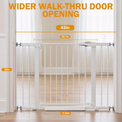 Mumeasy walk-through gate for doors eases one-handed passage.