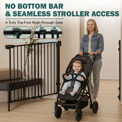 Mumeasy no-bottom-bar design enables safe walk-through for families and pets.