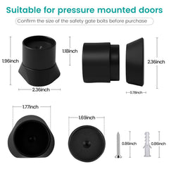 Mumeasy wall cup for pressure gates provides sturdy, non-slip wall support.