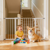 Mumeasy wide gate adapts from 29.7 to 51 inches for stairs and doorways