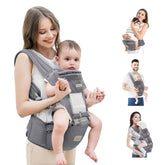 Mumgaroo baby carrier hip-seat in use for versatile newborn-to-toddler transport.