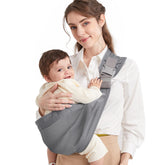 Mumgaroo grey baby sling carrier in pure cotton for soft, breathable comfort
