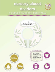 Mumsy Goose dividers display label clarity from both sides for newborn to 24 months wardrobes.