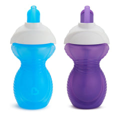 Munchkin Click Lock flip straw cup 9oz blue purple 2-pack with leak-proof design