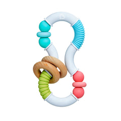 Munchkin Sili Twisty bendable teether in wood and silicone soothing tender gums