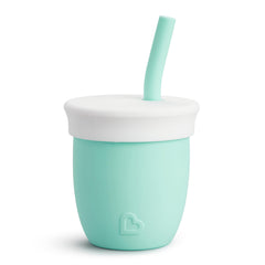 Munchkin Straw Cup open cap mint supports easy self-feeding for little hands.