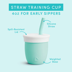 Munchkin Straw Cup straw attachment mint enables sip-through design for early sippers.