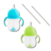 Munchkin Weighted Straw Cup any-angle sip supports toddlers drinking from any position.