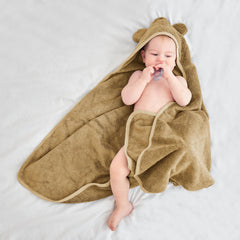 Munich Blue toddler hooded towel 35x35 inches for full-body coverage.