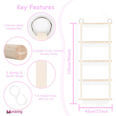 Munzong hair bow organizer with 60 hooks holds headbands neatly