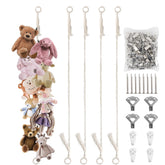 Munzong 80-inch beige stuffed animal storage chain on wall for organized toy display.