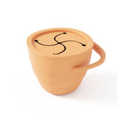 Muqee Peeko snack cup in apricot color with collapsible design for travel ease.