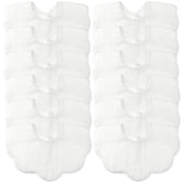 MUSBUY baby bib closeup showing four-layer muslin softness for gentle feeding.