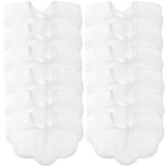 MUSBUY baby bib closeup showing four-layer muslin softness for gentle feeding.