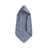 Mushie baby hooded towel made of organic cotton for gentle bath time.