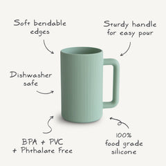 Mushie bath rinse cup with textured exterior for secure grip during bath time.