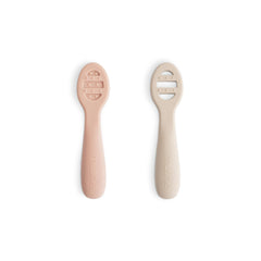Mushie first feeding spoon Stage 1 solid surface ideal for thin purees