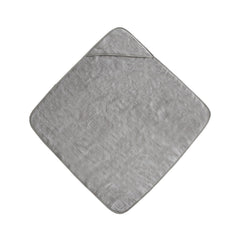 Mushie hooded towel gray fabric texture highlight for post-bath comfort