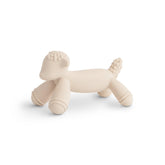 Mushie lamb teether close-up highlights soft silicone for tender gums