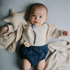Mushie mini crib sheet pre-washed for immediate softness