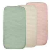 Mushie waterproof changing pad liner blush combo for tidy changes and comfort.
