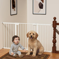 Mutak baby gate with silent magnetic lock keeps entrances quiet and secure.