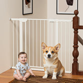 Mutak magnetic baby gate on stairs 29-46in for secure passage while holding your child