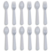 Muulaii 12-piece kids utensils set with spoons and forks for self-feeding.