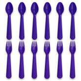 Muulaii 12-piece purple kids utensils set, ideal for family meals
