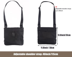 MUYU catheter bag holder strap detail for secure leg and shoulder wear.
