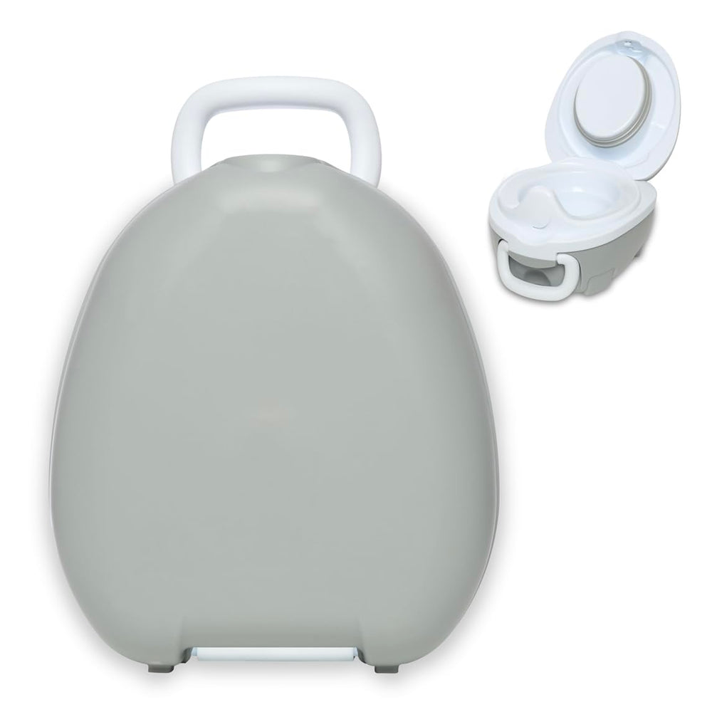 My Carry Potty grey pastel travel potty compact design for easy packing and on-the-go use.