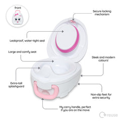Close-up of leak-proof seal on My Carry Potty.