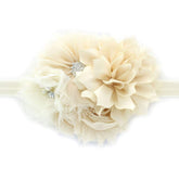 MyLello headband with fabric flowers cluster for vintage photo shoots