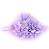 My Lello lavender headband with fabric cluster for baby photo sessions
