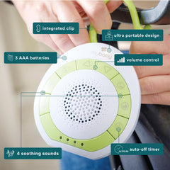 MyBaby white noise setting creates a calm backdrop for nighttime routines.