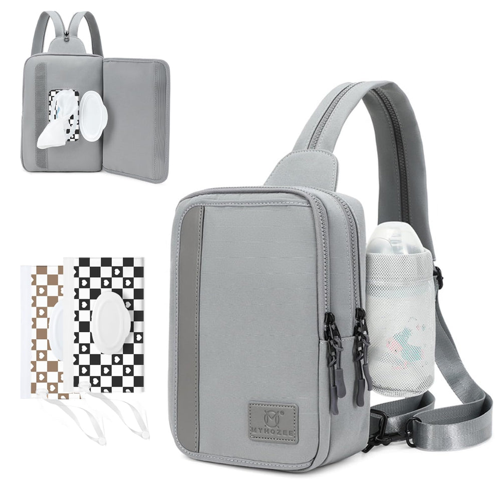MYHOZEE crossbody front view showing compact everyday carry with quick access