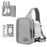 MYHOZEE crossbody front view showing compact everyday carry with quick access