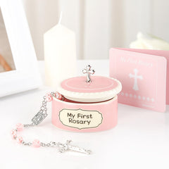MyMateZoe ceramic keepsake box in pink with cross for cherished memories