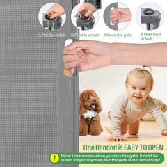 MYPIN baby gate one-handed operation for busy caregivers