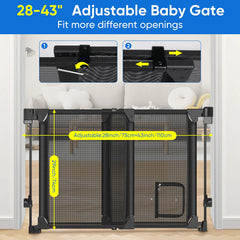 MYPIN cat door design integrated into baby gate