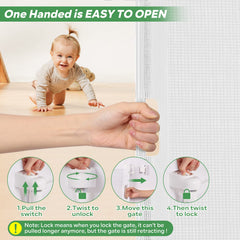 MYPIN gate stands 33 inches tall to help contain restless toddlers