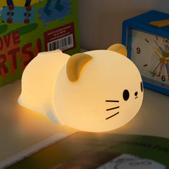 Myratts cute cat night light glows softly to create a cozy bedtime mood